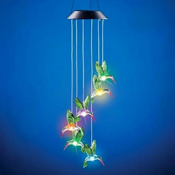 Merkury Solar Cascading Hummingbirds Color Changing LED Lights NEW - Picture 1 of 10